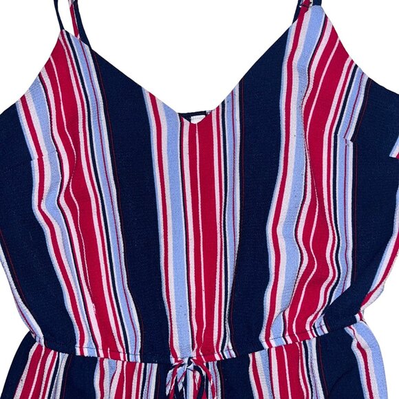 Striped Sleeveless V-Neck Wide-Leg Jumpsuit With Adjustable Spaghetti Straps By - Picture 3 of 8